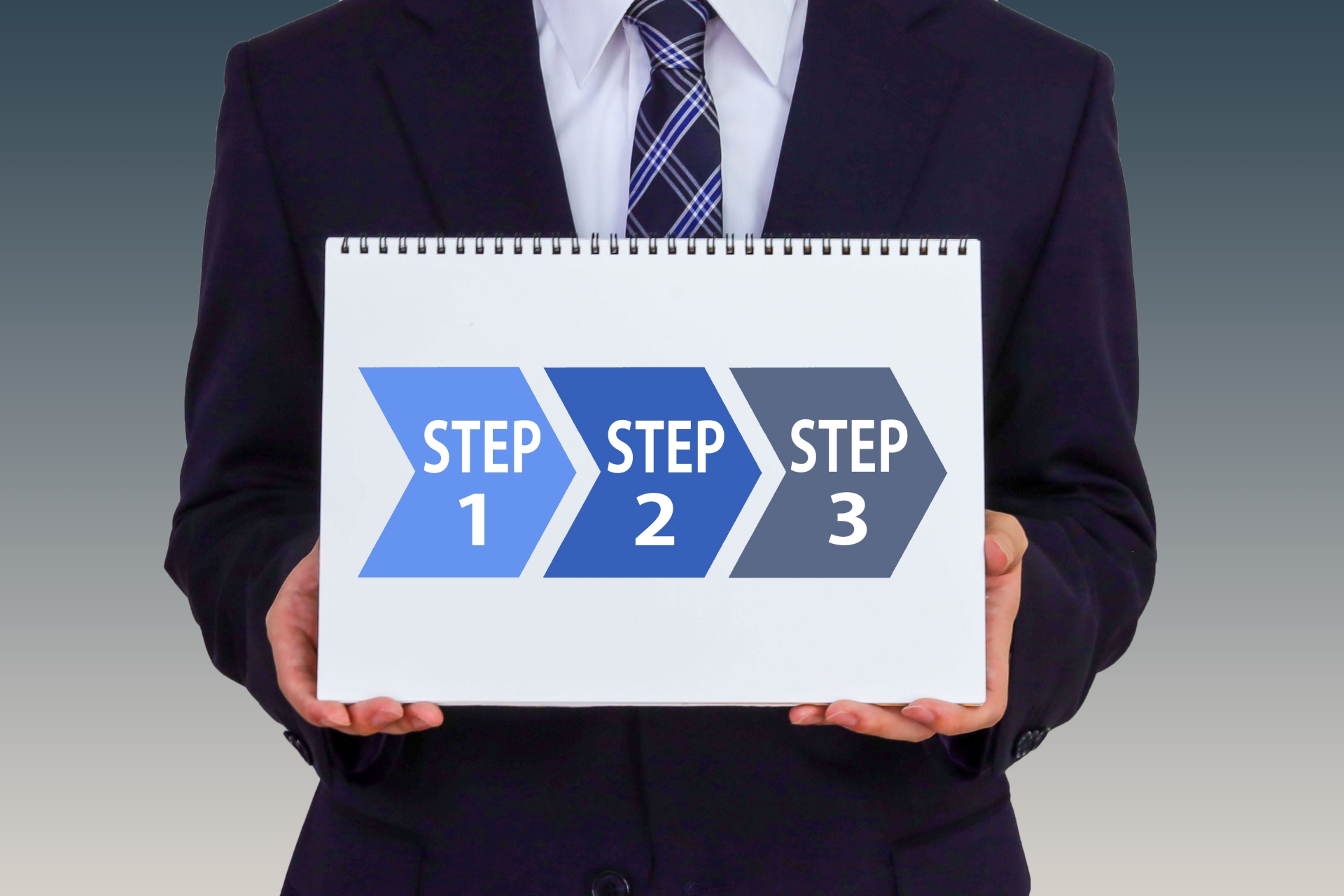 ビジネスマンの成功への3ステップ