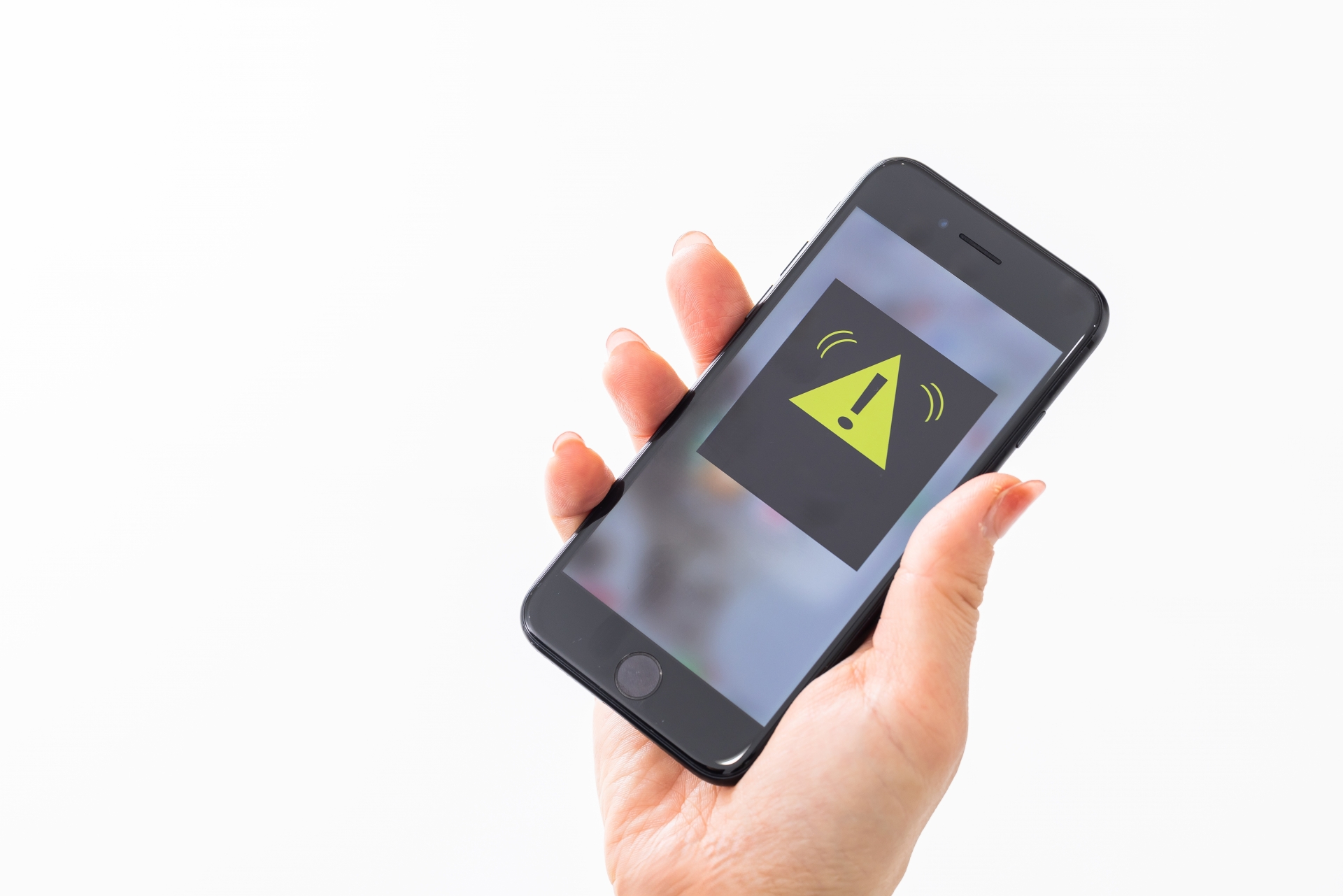 スマホの警告画面　Warning