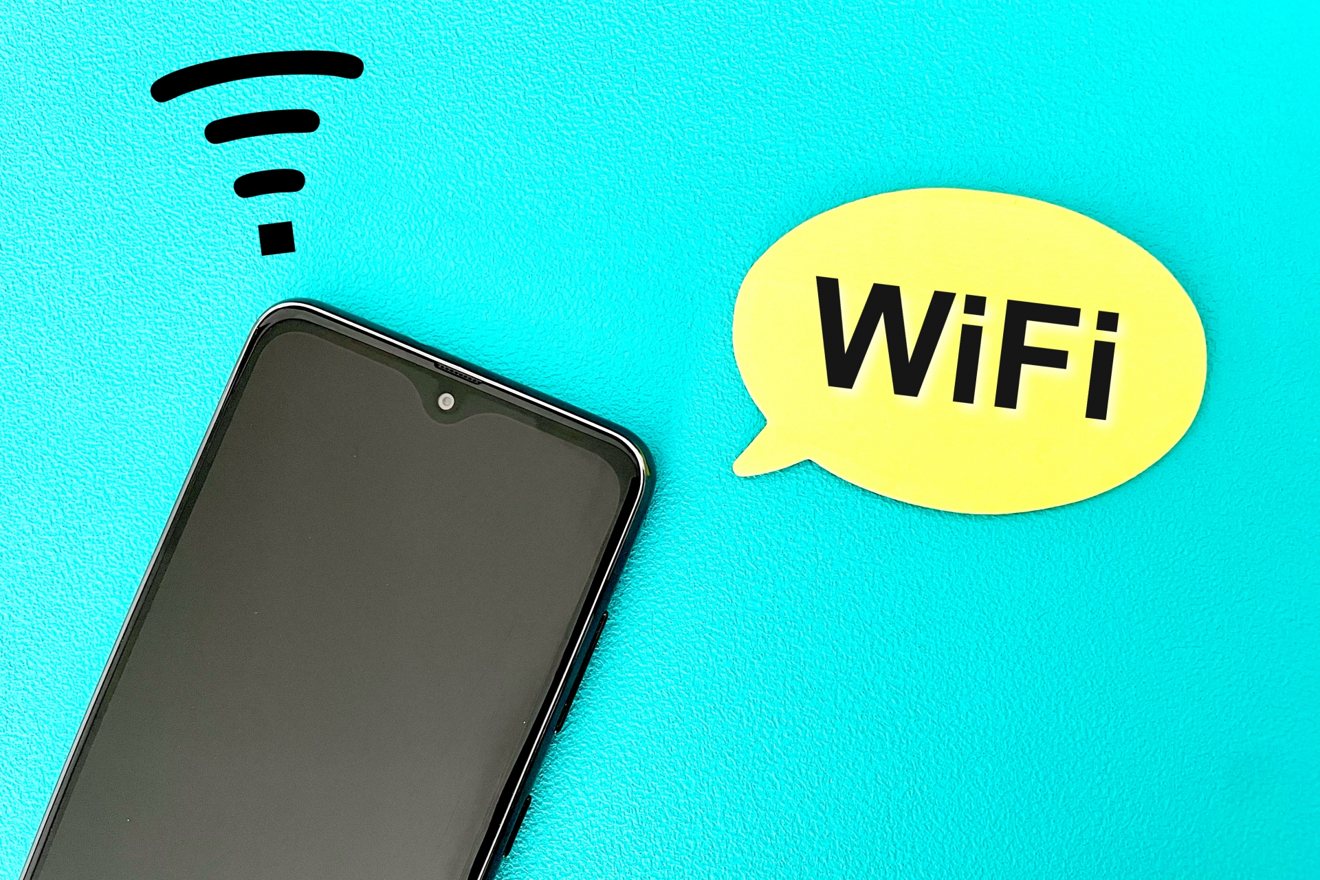 Wi-Fiの文字とスマホ