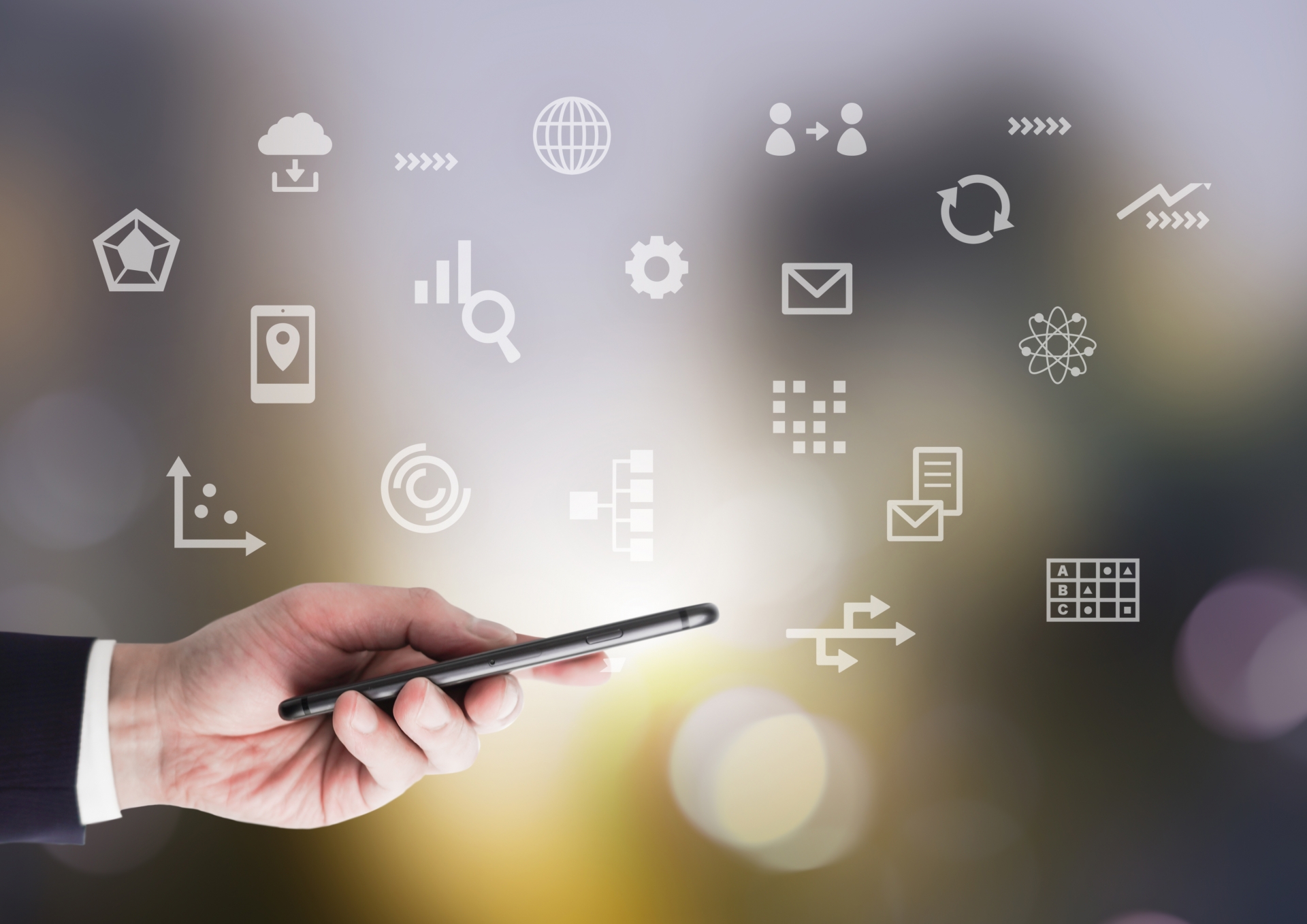 スマホとアイコン