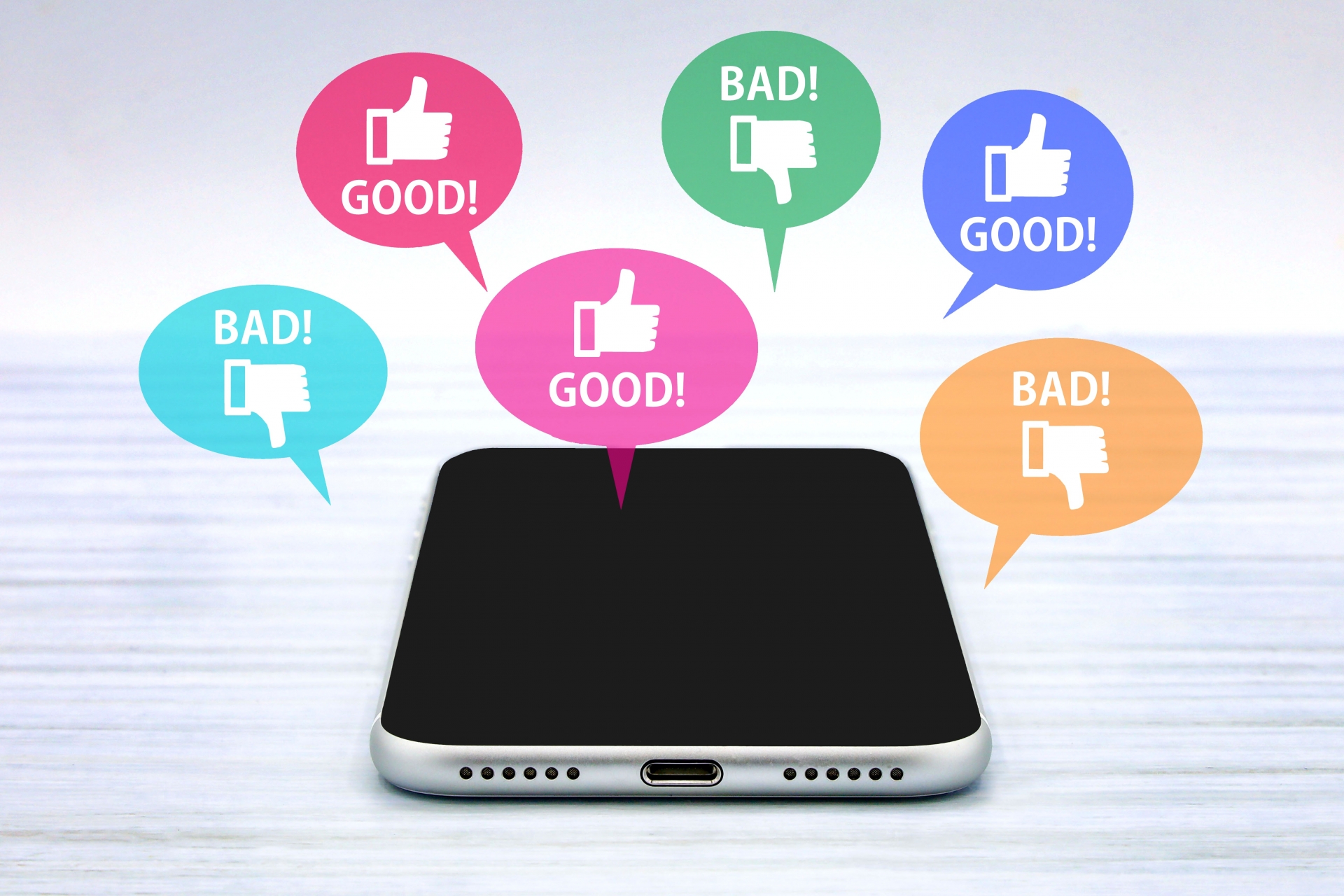 スマホでGOODとBADの評価