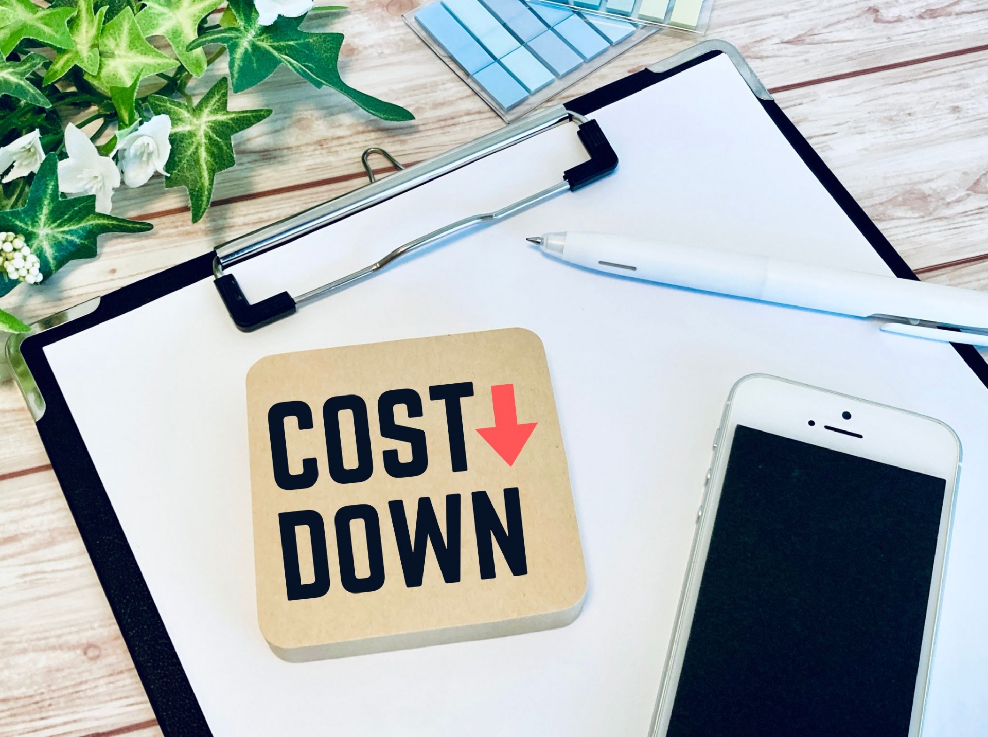 スマホを持って案内をする笑顔の女性