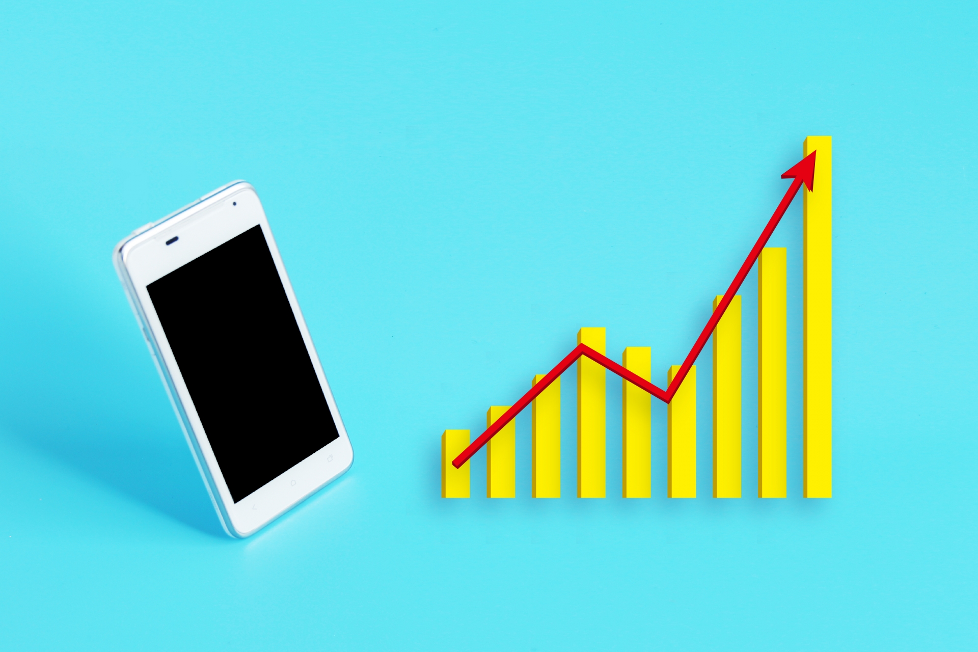 スマホと成長グラフ