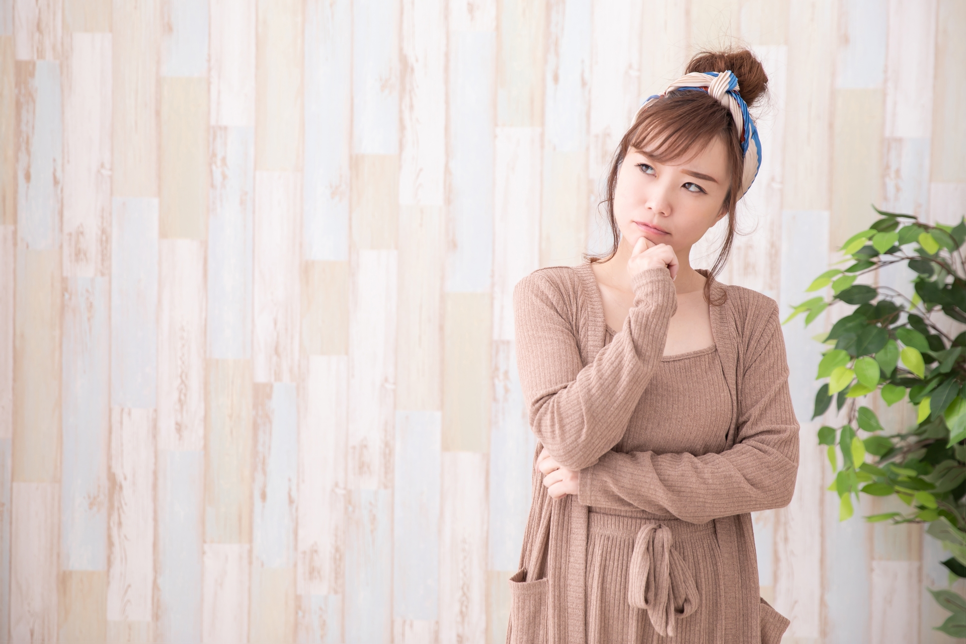 ルームウェアの女性